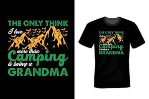 conception de t-shirt de camping, typographie, vintage vecteur