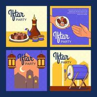 publication sur les réseaux sociaux de la fête de l'iftar vecteur