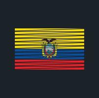 brosse de drapeau de l'équateur. drapeau national vecteur