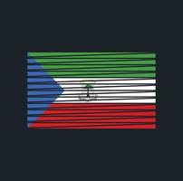 pinceau de drapeau de la guinée équatoriale. drapeau national vecteur