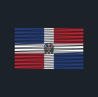 brosse de drapeau de la république dominicaine. drapeau national vecteur