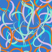 main abstraite doodle fine ligne motif ondulé sans soudure. vecteur