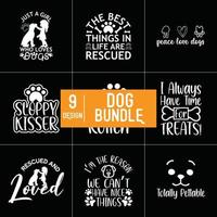 conception de bundle typographie chien vecteur