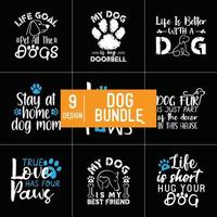 conception de bundle typographie chien vecteur