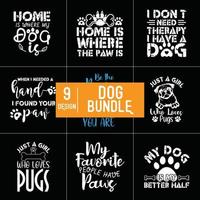 conception de bundle typographie chien vecteur