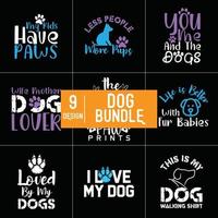 conception de bundle typographie chien vecteur