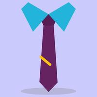 nouer. cravate violette à col chemise bleu. l'image est faite dans un style plat. illustration vectorielle. une série d'icônes d'affaires.