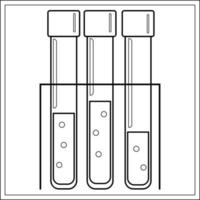 le concept d'analyse sanguine médicale est plat. analyse de laboratoire chimique, cabinet médical ou laboratoire. vecteur