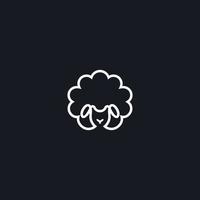 mouton logo vecteur icône ligne illustration