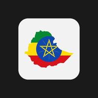 L'Éthiopie carte d'ossature avec drapeau sur fond blanc vecteur