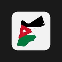 Silhouette de carte de la Jordanie avec le drapeau sur le fond blanc vecteur