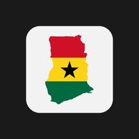 Carte du Ghana silhouette avec drapeau sur fond blanc vecteur