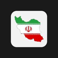 Carte de l'Iran silhouette avec drapeau sur fond blanc vecteur