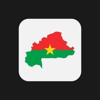 Burkina Faso carte silhouette avec drapeau sur fond blanc vecteur