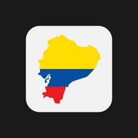 République d'équateur carte silhouette avec drapeau sur fond blanc vecteur