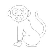 mignon petit singe aperçu coloriage pour enfants livre de coloriage animal dessin animé illustration vectorielle vecteur