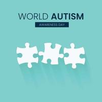 illustration plate de la journée mondiale de sensibilisation à l'autisme vecteur
