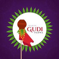 joyeux gudi padwa publication sur les réseaux sociaux vecteur