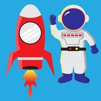 astronaute avec vecteur d'illustrations de fusée