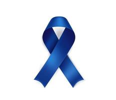 symbole du mois de sensibilisation à la sclérose tubéreuse. ruban bleu isolé sur fond blanc