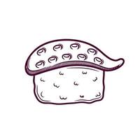 illustration de doodle mignon sushi dessinés à la main vecteur