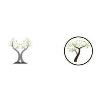 modèle de conception de concept de logo arbre et bois humain vecteur