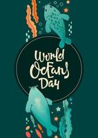 pancarte pour la journée mondiale des océans vecteur