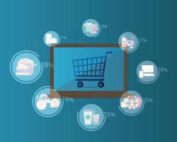 analyse de données de commerce électronique pour prédire les tendances du marché vecteur