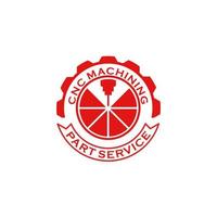 création de logo de service de pièce de fraiseuse cnc vecteur