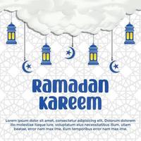 modèle de publication et de carte de voeux pour les médias sociaux sur le thème du ramadan vecteur