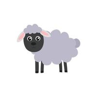mouton de bande dessinée. carte d'éducation pour les enfants qui apprennent les animaux. vecteur