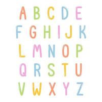 police et alphabet hauts colorés mignons vecteur
