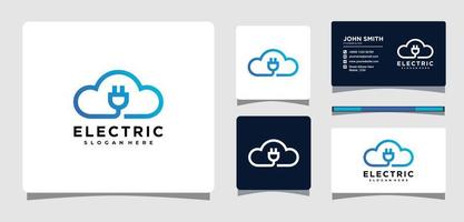 nuage avec inspiration de conception de logo de prise électrique