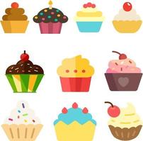 cupcake vector set divers modèle collation