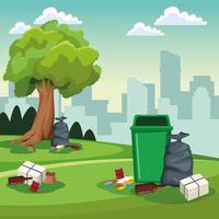 Nettoyage de parcs et de sacs vecteur