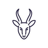 springbok, icône de ligne de gazelle sur blanc vecteur