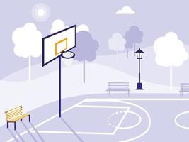 icône de terrain de basket et parc isolé vecteur