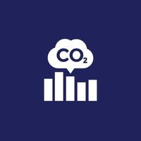 co2, icône vectorielle des niveaux d'émissions de carbone vecteur