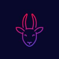 icône de ligne de gazelle, art vectoriel