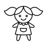 poupée. icône de trucs enfant doodle dessinés à la main. vecteur
