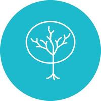 icône de fond de cercle de ligne de tronc d'arbre vecteur