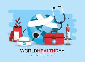 journée mondiale de la santé avec traitement médicamenteux vecteur