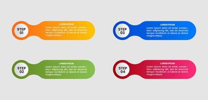 ensemble d'infographie en quatre étapes. quatre bannières pour vos titres. illustration vectorielle. vecteur