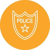 icône de fond de cercle de ligne de badge de police vecteur