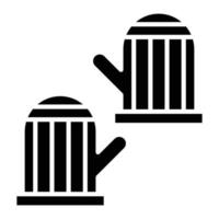 icône de glyphe de mitaines vecteur