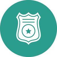 icône de fond de cercle de ligne de badge de police vecteur