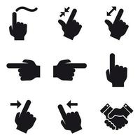 Jeu d&#39;icônes de gestes de la main vecteur