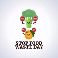 graphique vectoriel de la journée d'arrêt du gaspillage alimentaire bon pour la célébration de la journée d'arrêt du gaspillage alimentaire. conception plate. conception de flyer. illustration plate.