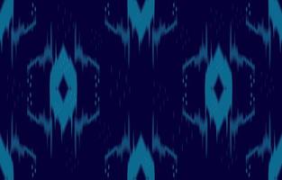 ikat bleu foncé motif géométrique sans couture style de broderie traditionnelle orientale ethnique. vecteur