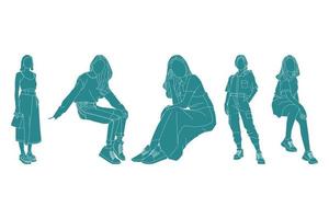 illustration vectorielle du paquet de femmes à la mode vecteur